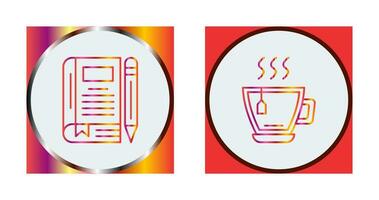 Tea and Diary Icon vector