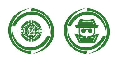 Bug Target and Hacker Icon vector