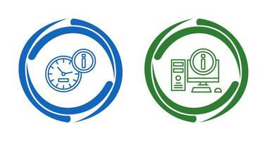 clock and computer Icon vector