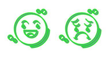 Loughing and Unhappy Icon vector