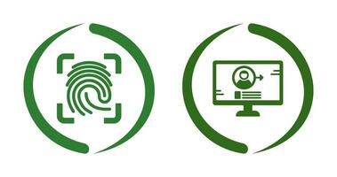 Log and Finger Print Icon vector