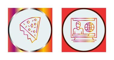 Pizza Slice and T News Icon vector