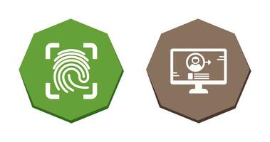 Log and Finger Print Icon vector