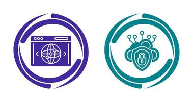 Cloud Security and Website Icon vector
