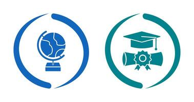 Globe and Graduation Icon vector