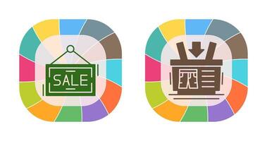 Shopping Basket and Super Sale Icon vector