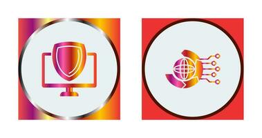 Shield and Internet Icon vector