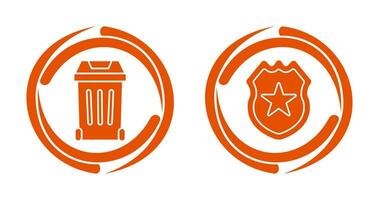 Gargage and Shield Icon vector