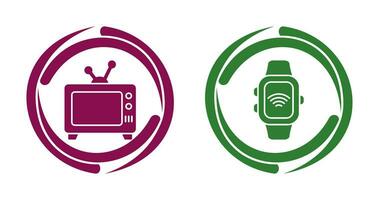 Television and Smart Watch Icon vector