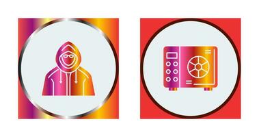 Safe Box and  Hacker Icon vector