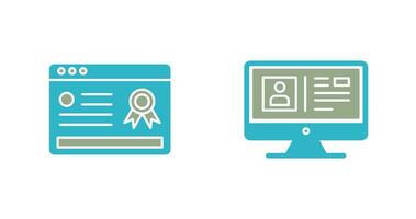 Online Certificate and Profile Icon vector