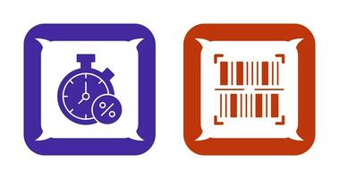 Timer and BarCode Icon vector