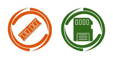 Ram and Memory Card Icon vector