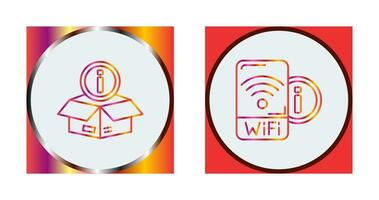 wifi signal and box Icon vector