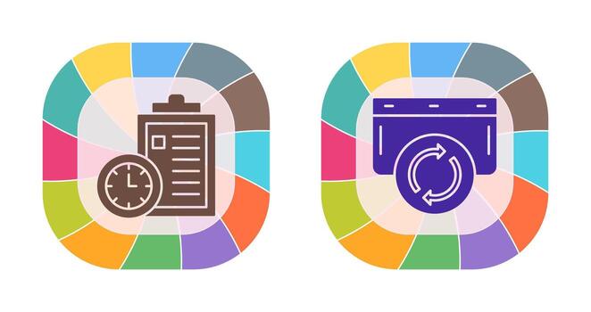 Time Management and Refresh Icon vector