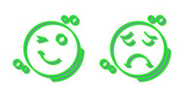 Wink and Sad Icon vector