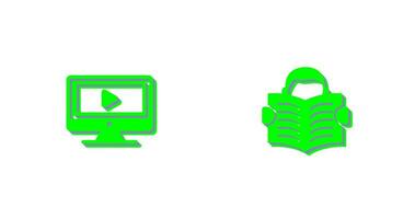 Video Lesson and Reading Icon vector