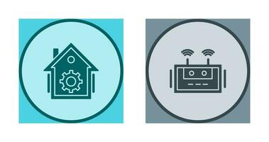 hogar automatización y enrutador icono vector