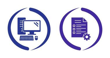 Computer and Test Icon vector