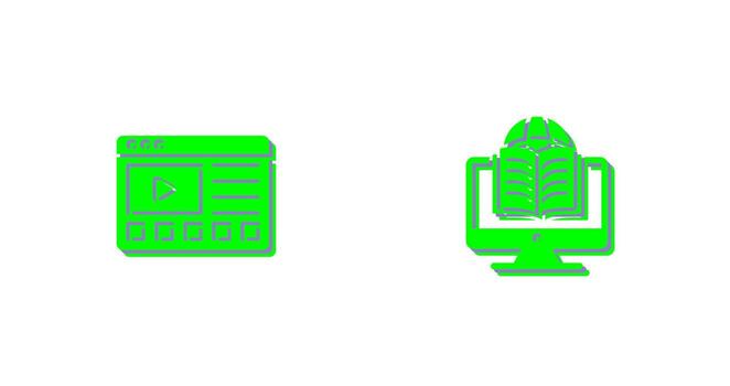 en línea tutoriales y aprendizaje icono vector