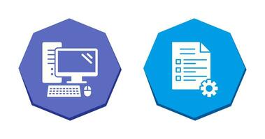 Computer and Test Icon vector