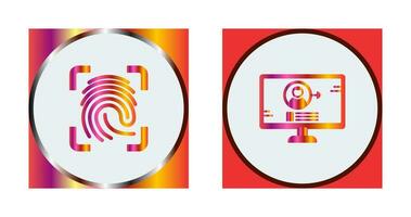 Log and Finger Print Icon vector
