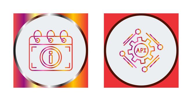 api and calendar Icon vector