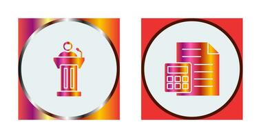 Podium and CalculatorSnack and Money Icon vector