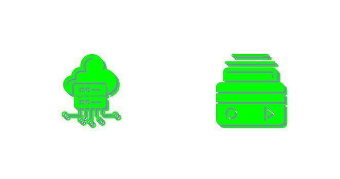 servidor y Cajero automático tarjeta icono vector