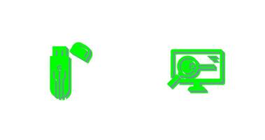 Usb and Search Icon vector