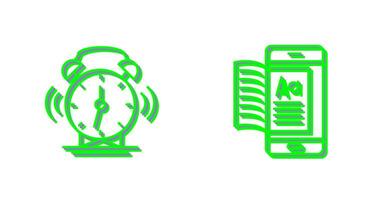 Alarm Clock and Ebook Icon vector