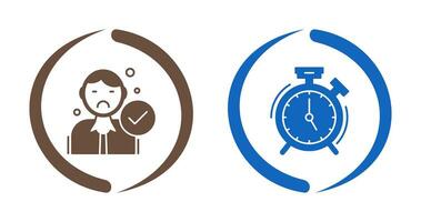 Rejected and Alarm Clock Icon vector