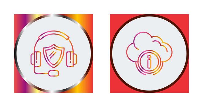 llamada centrar y nube informática icono vector