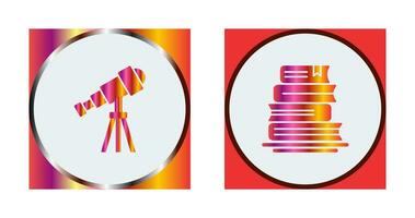 Telescope and BooksSnack and Money Icon vector