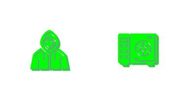 Safe Box and  Hacker Icon vector