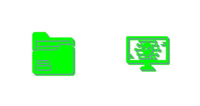 Folder and Malware Icon vector