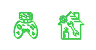 Game Controller and home repair Icon vector