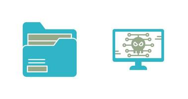 Folder and Malware Icon vector