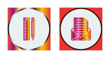 Ruler and MailSnack and Money Icon vector