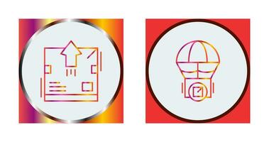 delivery box and parachute Icon vector
