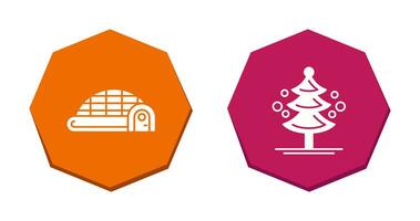 Igloo and Pine Tree Icon vector