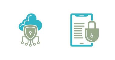 Data Protection and Smart Phone Icon vector