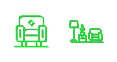 Armchair and Living Room Icon vector