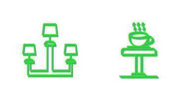 Lamp and Coffee Table Icon vector