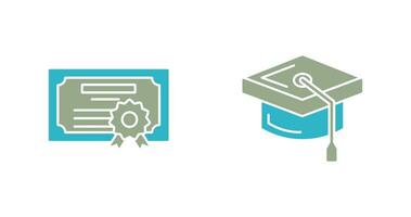 Diploma and Cap Icon vector