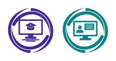 Online Course and distance Icon vector