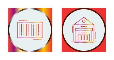 barcode and warehouse Icon vector