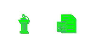 Podium and CalculatorSnack and Money Icon vector