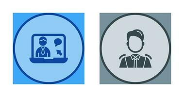 Online Job and Manager Icon vector