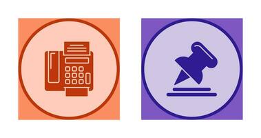 Fax Machine and Pin Icon vector